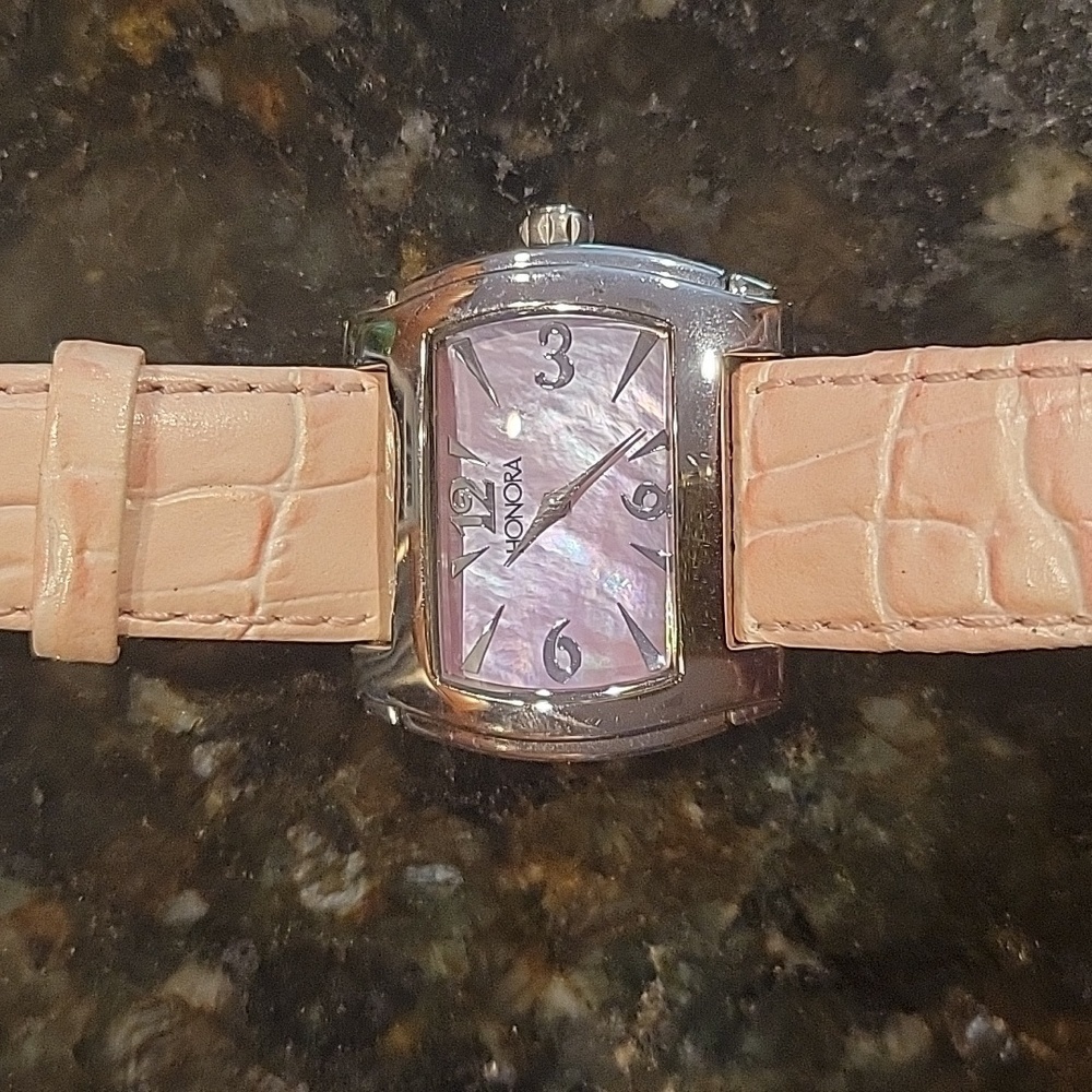 HONORA Watch Light Pink Genuine  Leather